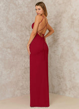 Load image into Gallery viewer, Zoie A-Line/Princess V-Neck Floor Length Natural Waist Sleeveless Bridesmaid Dresses