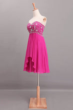 Load image into Gallery viewer, Splendid A Line Short/Mini Homecoming Dresses Beaded Bodice With Layered Chiffon Skirt