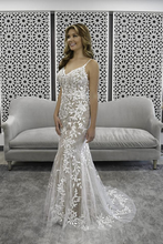 Load image into Gallery viewer, Sheath V Neck Wedding Dresses Beautiful Lace Beach Bridal Dresses