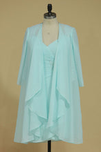 Load image into Gallery viewer, Plus Size Mother Of The Bride Dresses Mid-Length Sleeves Chiffon With Applique &amp; Ruffles
