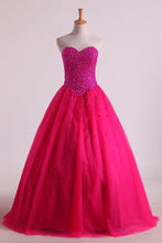 Load image into Gallery viewer, Sweetheart Quinceanera Dresses Floor-Length Tulle Ball Gown Lace Up