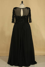 Load image into Gallery viewer, V Neck Chiffon With Beading And Ruffles Mother Of The Bride Dresses A Line