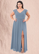 Load image into Gallery viewer, Isabela A-Line Ruched Chiffon Floor-Length Dress P0019622