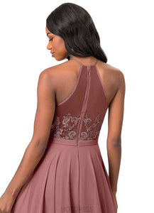 Zaria Natural Waist Sleeveless A-Line/Princess Floor Length Scoop Bridesmaid Dresses
