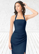 Load image into Gallery viewer, Lilia Sheath Long Sleeve Stretch Satin Floor-Length Dress P0019796