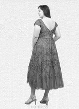 Load image into Gallery viewer, Julie A-Line Lace Tulle Tea-Length Dress P0019839