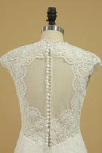 Load image into Gallery viewer, Wedding Dresses V Neck Cap Sleeve With Applique Mermaid Lace