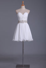 Load image into Gallery viewer, Homecoming Dresses Sweetheart Chiffon With Ruffles And Beads Short/Mini