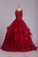 Tulle Ball Gown With Beading Prom Dresses Scoop Open Back