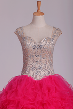 Load image into Gallery viewer, Ball Gown Straps With Beading Quinceanera Dresses Tulle Floor Length