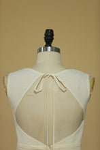 Load image into Gallery viewer, A Line Straps Chiffon Bridesmaid Dresses With Ruffles Open Back