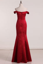 Load image into Gallery viewer, Evening Dresses Off The Shoulder Mermaid Satin Floor Length