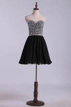 Load image into Gallery viewer, Sweetheart Homecoming Dresses A Line Short/Mini Chiffon With Beads