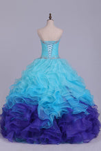 Load image into Gallery viewer, Quinceanera Dresses Ball Gown Sweetheart Floor Length Organza With Beading Sash Ruffles