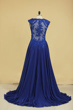 Load image into Gallery viewer, Prom Dresses A Line V Neck With Applique Chiffon