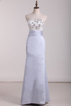 Load image into Gallery viewer, Strapless Mermaid Satin With Beads And Jacket Mother Of The Bride Dresses
