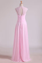 Load image into Gallery viewer, V-Neck Bridesmaid Dresses A-Line Floor-Length With Ruffles