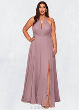 Load image into Gallery viewer, Kaliyah A-Line Pleated Chiffon Floor-Length Dress P0019598
