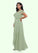 Kayley A-Line Ruched Chiffon Floor-Length Dress P0019830