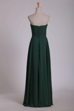 Load image into Gallery viewer, Prom Dress Fitted &amp; Pleated Bodice A Line Chiffon Beaded Floor Length