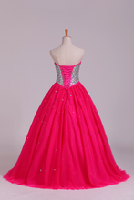 Load image into Gallery viewer, Quinceanera Dresses Sweetheart Ball Gown Floor-Length Beaded Bodice