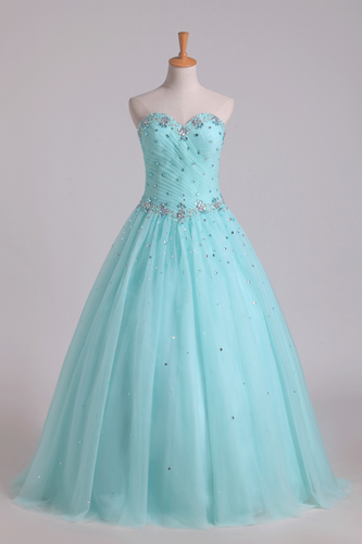 Quinceanera Dresses Pleated Bodice Sweetheart Ball Gown Floor-Length