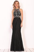 Load image into Gallery viewer, Mermaid Scoop Lace Prom Dresses With Beads&amp;Rhinestones