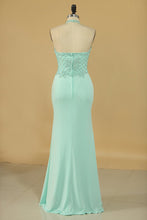 Load image into Gallery viewer, Spandex Mermaid Prom Dresses With Beading Sweep Train