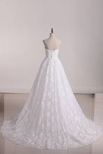 Load image into Gallery viewer, Wedding Dresses Sweetheart Lace With Applique And Beads Mermaid Court Train Detachable