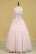 Load image into Gallery viewer, Sweetheart Ball Gown Quinceanera Dresses Tulle With Beads And Rhinestones New