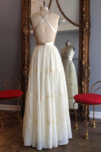 Load image into Gallery viewer, Chic V Neck Spaghetti Straps Chiffon Criss Cross Long Wedding Dresses Cheap Prom Dresses SJS14969