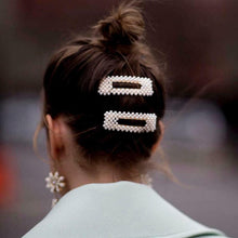 Load image into Gallery viewer, 5Pcs Fashion Pearl Hair Clip Snap Button Hair Pins Headpieces