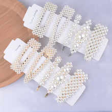 Load image into Gallery viewer, 5Pcs Fashion Pearl Hair Clip Snap Button Hair Pins Headpieces