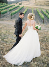 Load image into Gallery viewer, Cheap Wedding Dresses Scoop A-line Ivory Tulle Beach Bridal Gown
