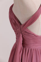 Load image into Gallery viewer, Sexy Open Back Bridesmaid Dresses Chiffon With Ruffles And Sash