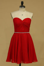 Load image into Gallery viewer, Sweetheart Homecoming Dresses A Line Chiffon With Beading Short/Mini