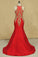 Scoop Mermaid Taffeta With Applique Prom Dresses