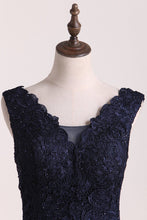 Load image into Gallery viewer, Evening Dresses V Neck With Beading Sweep Train Lace Open Back