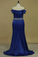 Stretch Satin Prom Dresses Boat Neck Mermaid With Beading Plus Size