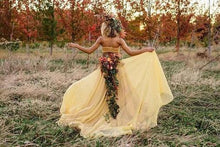 Load image into Gallery viewer, Chic Two Pieces Yellow Long Country Wedding Dresses With Lace, Cheap Prom Dresses SJS15508