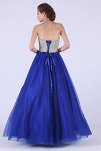 Load image into Gallery viewer, Tulle Sweetheart Beaded Bodice A Line Floor Length Prom Dresses