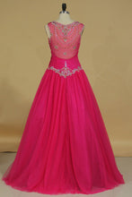 Load image into Gallery viewer, Scoop Tulle With Beads And Ruffles Quinceanera Dresses Floor Length