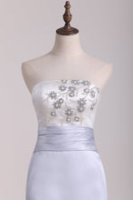 Load image into Gallery viewer, Strapless Mermaid Satin With Beads And Jacket Mother Of The Bride Dresses