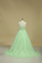 New Arrival Sweetheart Prom Dresses A Line Tulle Sweep Train With Beading
