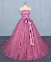Load image into Gallery viewer, Princess Ball Gown Strapless Wedding Dresses with Lace, Quinceanera Dresses SJS15295