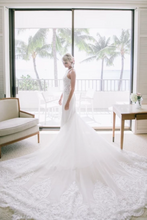 Load image into Gallery viewer, Sexy Appliqued Beach Wedding Dress With Racerback Illusion Neckline Wedding SJSPBN4L9Q7