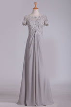 Load image into Gallery viewer, A Line Scoop Mother Of The Bride Dresses Chiffon With Beads And Applique