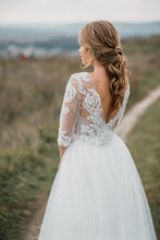 Load image into Gallery viewer, Wedding Dresses Long Sleeves Tulle &amp; Lace Two Pieces A Line
