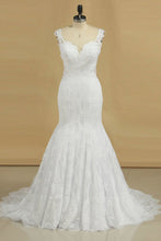 Load image into Gallery viewer, Wedding Dresses Mermaid Straps Lace With Applique Sweep Train
