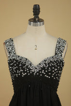 Load image into Gallery viewer, Straps A Line  Empire Waist With Beading Prom Dresses